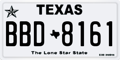 TX license plate BBD8161