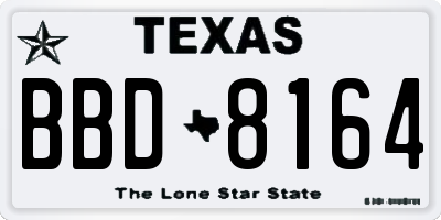TX license plate BBD8164