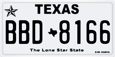 TX license plate BBD8166