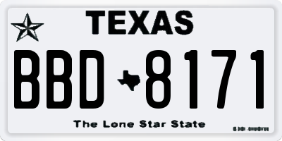 TX license plate BBD8171
