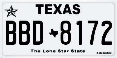 TX license plate BBD8172