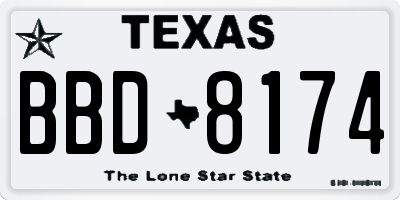 TX license plate BBD8174