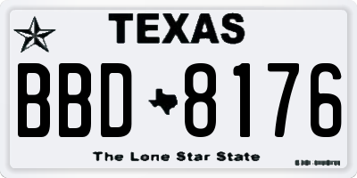 TX license plate BBD8176