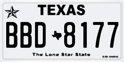 TX license plate BBD8177