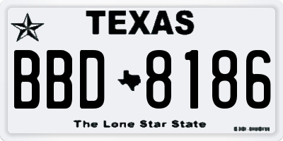 TX license plate BBD8186