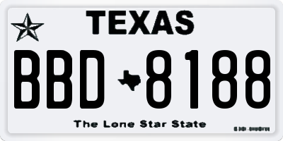 TX license plate BBD8188