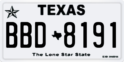 TX license plate BBD8191