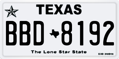 TX license plate BBD8192