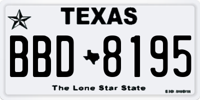 TX license plate BBD8195