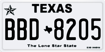 TX license plate BBD8205