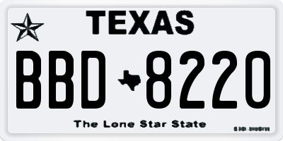TX license plate BBD8220