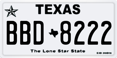 TX license plate BBD8222