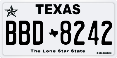 TX license plate BBD8242