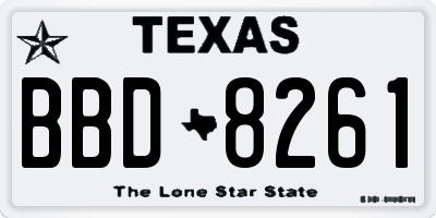TX license plate BBD8261