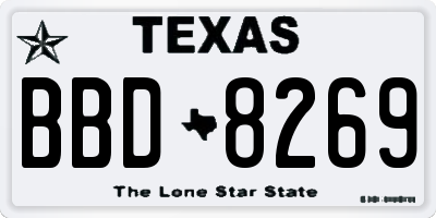 TX license plate BBD8269