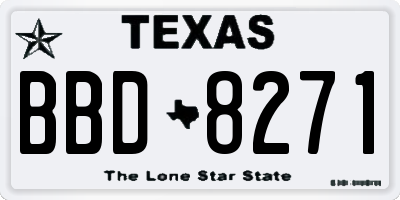 TX license plate BBD8271