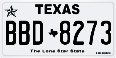 TX license plate BBD8273