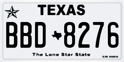 TX license plate BBD8276