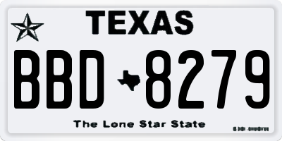 TX license plate BBD8279
