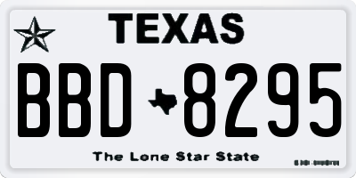 TX license plate BBD8295