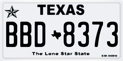 TX license plate BBD8373