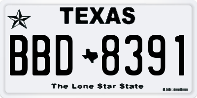 TX license plate BBD8391