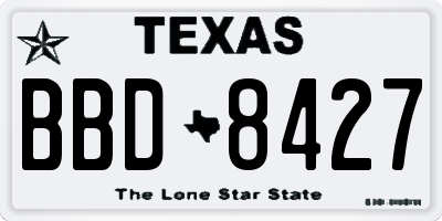 TX license plate BBD8427