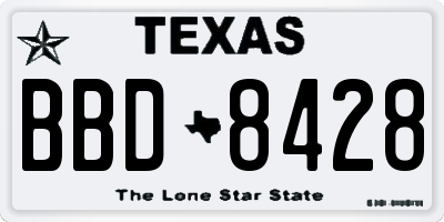 TX license plate BBD8428