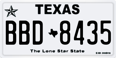 TX license plate BBD8435