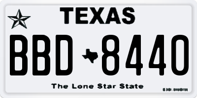 TX license plate BBD8440