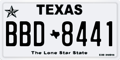 TX license plate BBD8441