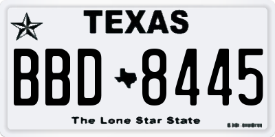 TX license plate BBD8445