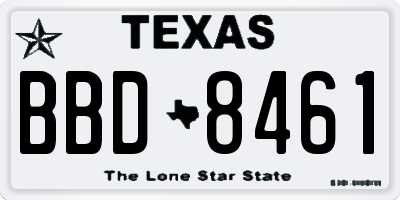 TX license plate BBD8461