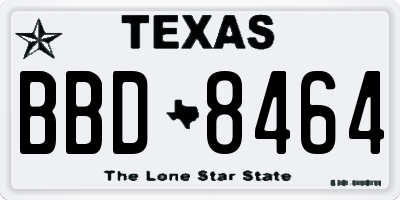 TX license plate BBD8464