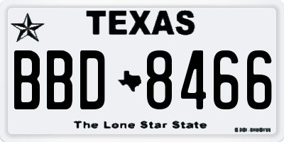 TX license plate BBD8466
