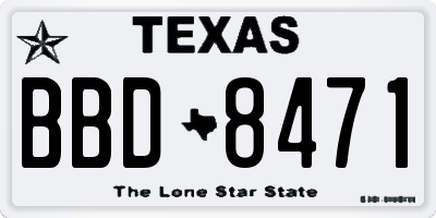 TX license plate BBD8471