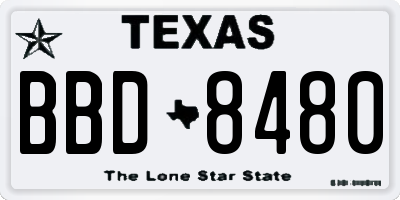 TX license plate BBD8480