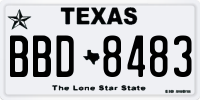 TX license plate BBD8483
