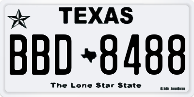 TX license plate BBD8488