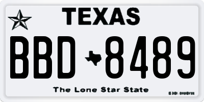 TX license plate BBD8489