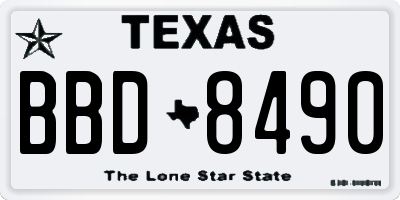 TX license plate BBD8490