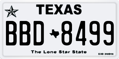 TX license plate BBD8499