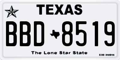 TX license plate BBD8519