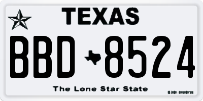 TX license plate BBD8524