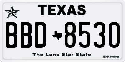 TX license plate BBD8530
