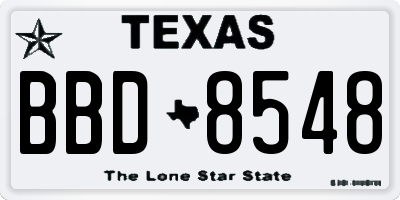 TX license plate BBD8548