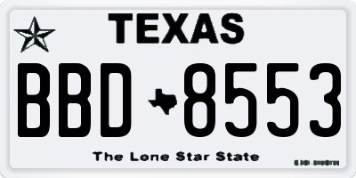 TX license plate BBD8553