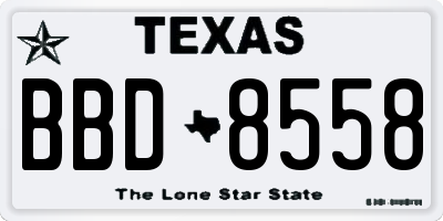 TX license plate BBD8558