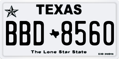 TX license plate BBD8560