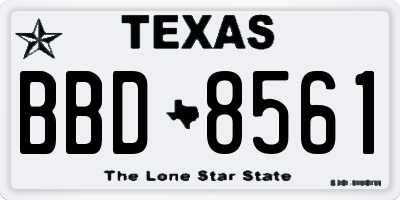 TX license plate BBD8561